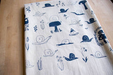 Load image into Gallery viewer, Snails Towel, Handprinted Cotton Kitchen Towel