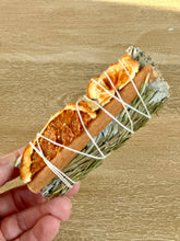Load image into Gallery viewer, Sage bundle w/ Orange Slices, Cinnamon & Rosemary