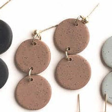 Load image into Gallery viewer, Museology Co. - Mary- Geometric Dangle Earrings: Speckled espresso