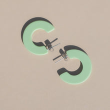 Load image into Gallery viewer, NAT + NOOR - Ray | Kiwi | Green Hoop Earrings | New Thinner Style