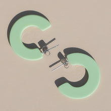 Load image into Gallery viewer, NAT + NOOR - Ray | Kiwi | Green Hoop Earrings | New Thinner Style