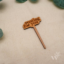 Load image into Gallery viewer, Wildewood Handcrafted Goods - Rooting For You Modern Engraved Wood Plant Marker