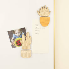 Load image into Gallery viewer, cowboy cactus wooden houseplants pair of magnets