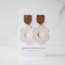 Load image into Gallery viewer, Nicole Christina Company - Polymer Clay Dangle Earrings-Large Daisies: Forest Green