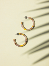 Load image into Gallery viewer, Nora Blue Ocean Medium Hoop Earrings