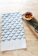 Load image into Gallery viewer, Bird Kitchen Towel, Handprinted Bird Tea Towel: Black on Natural