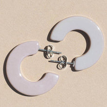 Load image into Gallery viewer, Grey Pink Hoop Earrings | Medium Size