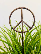 Load image into Gallery viewer, Peace Sign Plant Stake - Metal Garden or Plant Stakes for Pots!: 12"