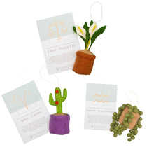 Load image into Gallery viewer, Global Goods Partners - Plant Ornament Astrology Signs With Card: Aries / Cactus
