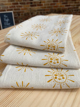 Load image into Gallery viewer, Sun Kitchen Towel, Handprinted Kitchen Towel