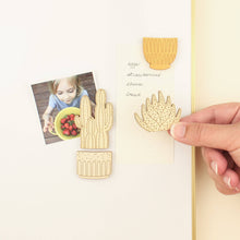 Load image into Gallery viewer, zebra plant succulent wooden houseplants pair of magnets