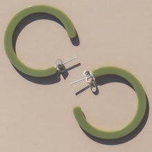 Load image into Gallery viewer, Green Okra | Hoop Earrings | Thinner Style