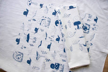 Load image into Gallery viewer, Snails Towel, Handprinted Cotton Kitchen Towel