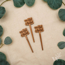 Load image into Gallery viewer, Wildewood Handcrafted Goods - Wild Child Modern Engraved Wood Plant Marker