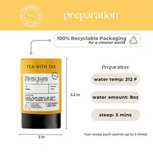 Load image into Gallery viewer, Tea with Tae - Turmeric Ginger Mini Tea Tube (5 tea bags)