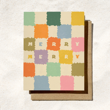 Load image into Gallery viewer, Daydream Prints - Merry Merry Christmas Card | Checker Holiday Card | Pinkmas