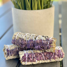 Load image into Gallery viewer, Sage Bundle with Dried Lavender Smudge Stick