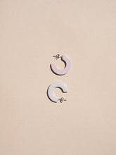 Load image into Gallery viewer, Grey Pink Hoop Earrings | Medium Size
