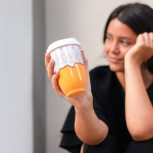 Load image into Gallery viewer, Nova Ceramics Travel Mugs - Grapefruit 12oz Ceramic Travel Mug – Reusable & Stylish