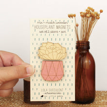 Load image into Gallery viewer, lola succulent wooden houseplants pair of magnets