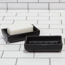 Load image into Gallery viewer, matte black Luna Ceramic Soap Dish