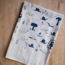 Load image into Gallery viewer, Snails Towel, Handprinted Cotton Kitchen Towel