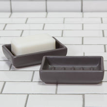 Load image into Gallery viewer, Grey Ceramic Soap Dish - Matte Grey