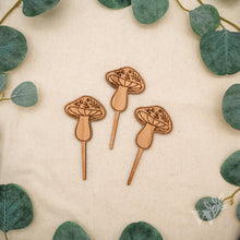 Load image into Gallery viewer, Wildewood Handcrafted Goods - Mushroom Engraved Wood Plant Marker