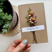 Load image into Gallery viewer, CA Studios - Love You Bunches Orange Dried Floral Bouquet Card