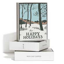 Load image into Gallery viewer, Red Cap Cards - Snowy Forest holiday greeting card: Singles