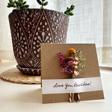 Load image into Gallery viewer, CA Studios - Love You Bunches Mini Orange Dried Floral Bouquet Card
