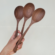 Load image into Gallery viewer, Spoon - Large Walnut Wooden Spoon - Kitchen Serving Utensils