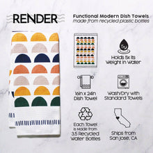 Load image into Gallery viewer, Geo Boho Crescent Dish Towel- 16''x24'': Folded Packaging