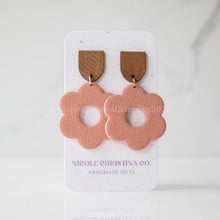 Load image into Gallery viewer, Nicole Christina Company - Polymer Clay Dangle Earrings-Large Daisies: Forest Green