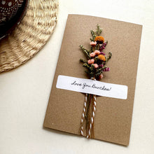 Load image into Gallery viewer, CA Studios - Love You Bunches Orange Dried Floral Bouquet Card