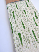 Load image into Gallery viewer, Asparagus Kitchen Towel, Handprinted Tea Towel