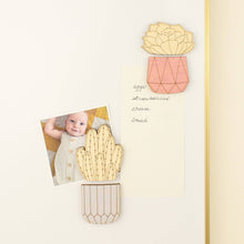 Load image into Gallery viewer, fairy castle cactus wooden houseplants pair of magnets