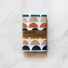 Load image into Gallery viewer, Geo Boho Crescent Dish Towel- 16''x24'': Folded Packaging