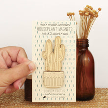 Load image into Gallery viewer, cowboy cactus wooden houseplants pair of magnets