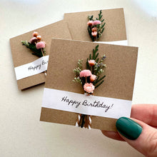 Load image into Gallery viewer, CA Studios - Happy Birthday Mini Pink Dried Floral Bouquet Card