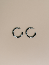 Load image into Gallery viewer, Nora Blue Ocean Medium Hoop Earrings