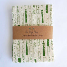Load image into Gallery viewer, Asparagus Kitchen Towel, Handprinted Tea Towel