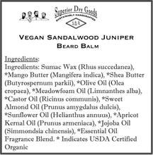 Load image into Gallery viewer, Vegan Sandalwood Juniper Beard Balm | All Natural