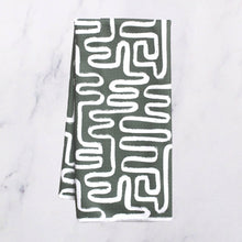 Load image into Gallery viewer, Green Maze Dish Towel - 16''x24'': Folded Packaging