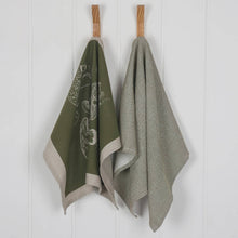 Load image into Gallery viewer, Raine & Humble - Tea Towel - Mushroom Waffle Towel Green
