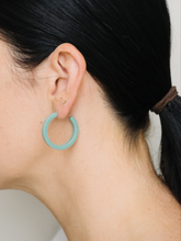 Load image into Gallery viewer, Light Green Hoop Earrings | Large size