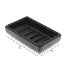 Load image into Gallery viewer, matte black Luna Ceramic Soap Dish