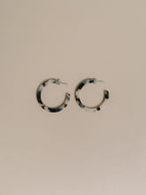 Load image into Gallery viewer, Nora Blue Ocean Medium Hoop Earrings