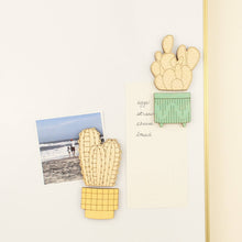 Load image into Gallery viewer, bunny ears cactus wooden houseplants pair of magnets