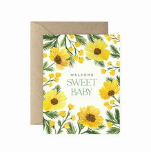 Load image into Gallery viewer, Paper Anchor Co. - Welcome Sweet Baby Wildflower Greeting Card | Baby Shower
